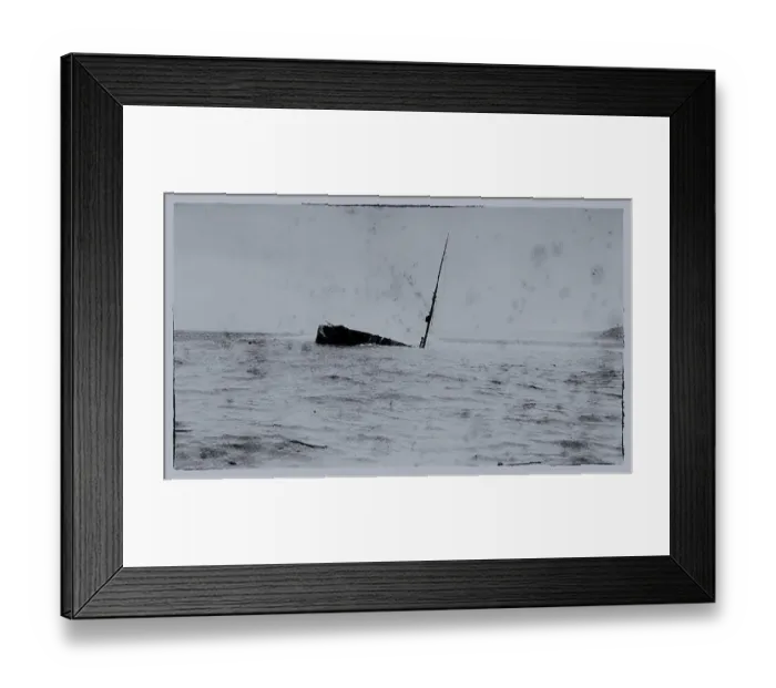 Framed Print : Old pictures of the Lusitania sinking at Bellows Rock in 1911