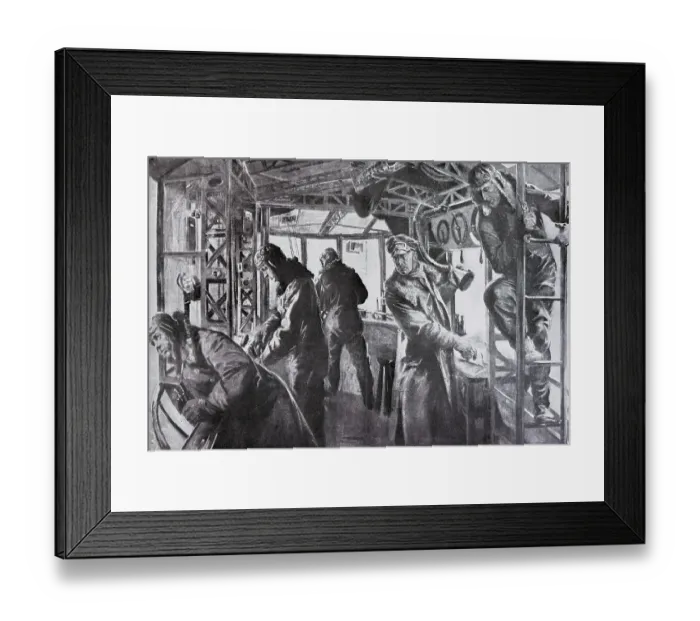 Framed Print : Aboard a German zeppelin during an attack Framed Print : Aboard a German zeppelin during an attack