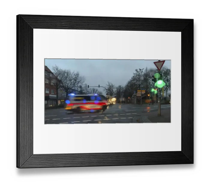 Framed Print : Wiping effect on ambulance, rescue operation Framed Print : Wiping effect on ambulance, rescue operation