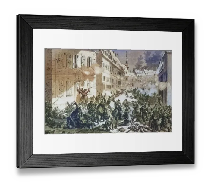 Framed Print : Street fight in Le Mans, 12th January Framed Print : Street fight in Le Mans, 12th January