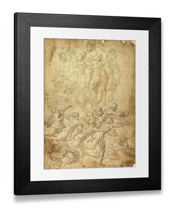 Framed Print : Archers Shooting at a Herm, Triumph of Bacchus and Other Studies