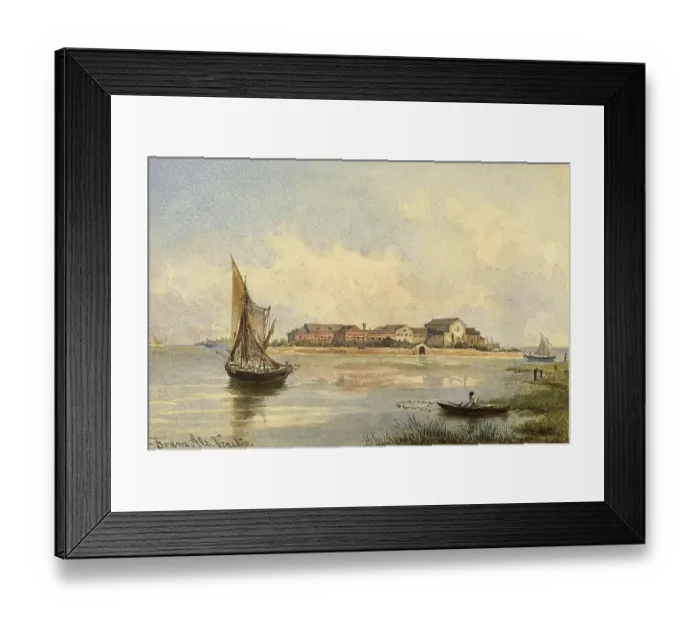 Framed Print : View of the Venice Lagoon, 1850