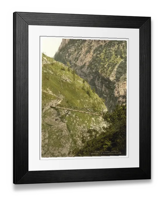 Framed Print : The Hoellentalklamm with bridge in Bavaria Framed Print : The Hoellentalklamm with bridge in Bavaria