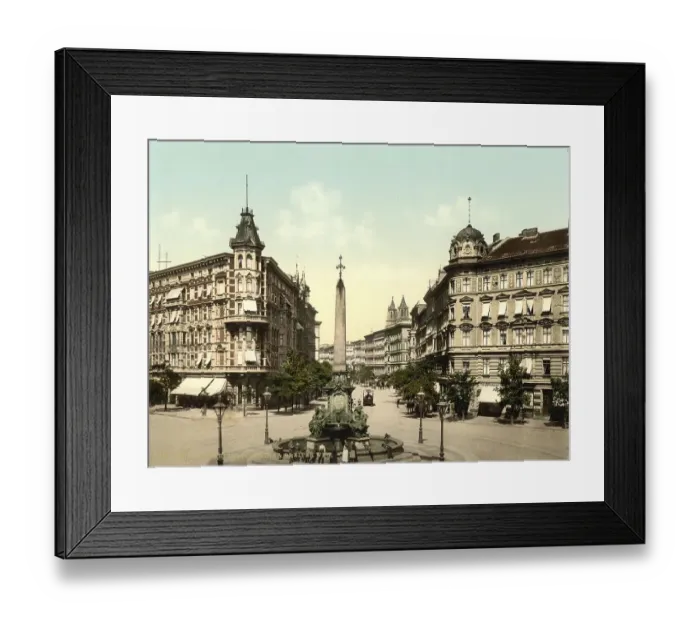 Framed Print : Fountain on Breiter Weg in Magdeburg Framed Print : Fountain on Breiter Weg in Magdeburg