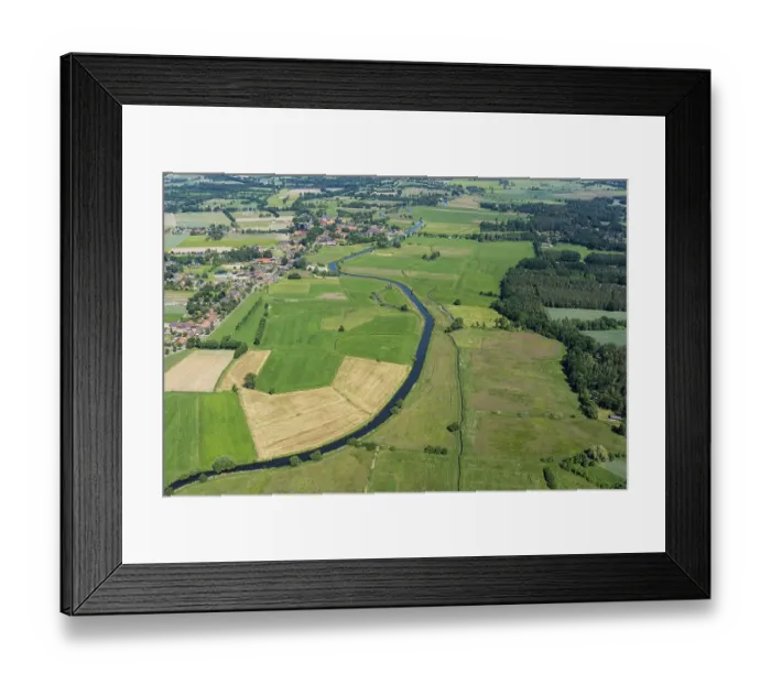 Framed Print : Aerial view of the Ilmenau, river Framed Print : Aerial view of the Ilmenau, river
