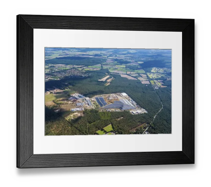 Framed Print : Aerial view of GfA Lueneburg landfill