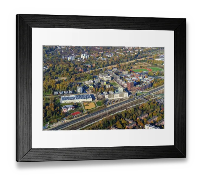 Framed Print : Aerial view of the Neue Mitte Wilhelmsburg Framed Print : Aerial view of the Neue Mitte Wilhelmsburg