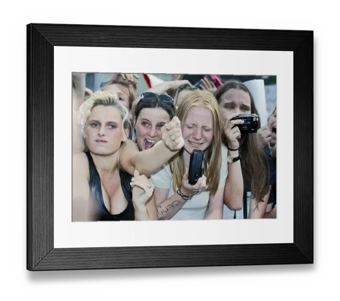 Framed Print : Fans of the boy band Caught in the Act cry Framed Print : Fans of the boy band Caught in the Act cry