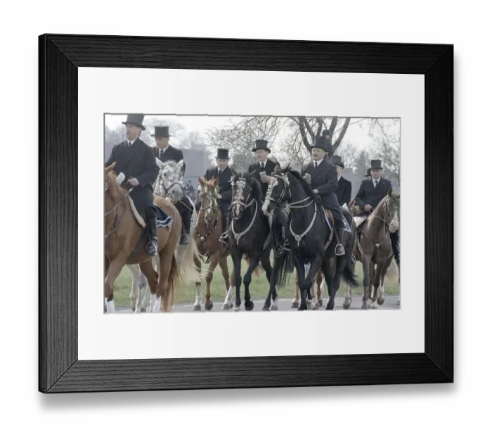 Framed Print : Sorbian Easter riders ride their horses on Easter Sunday in Wittichenau