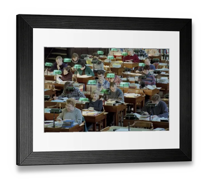 Framed Print : Reading room of the German Library in Leipzig Framed Print : Reading room of the German Library in Leipzig