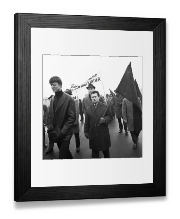 Framed Print : With black flags