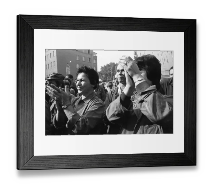 Framed Print : The spontaneous strikes, here at Opel in Bochum on 15