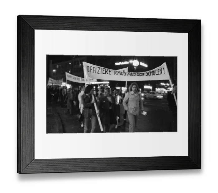 Framed Print : Left-wing and pacifist demonstration for the anti-war day on 1