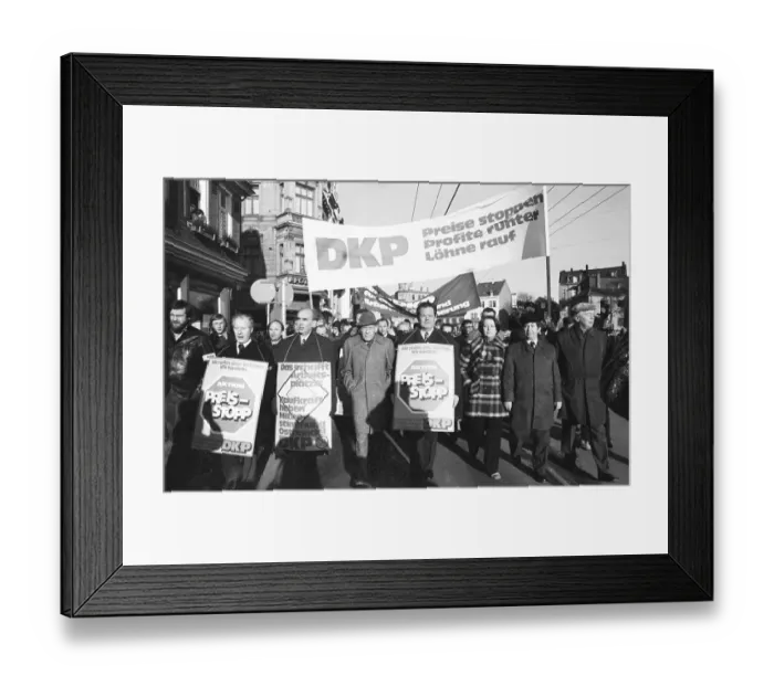 Framed Print : Supporters and functionaries of the DKP demonstrated for a price freeze of communal and general prices on 18