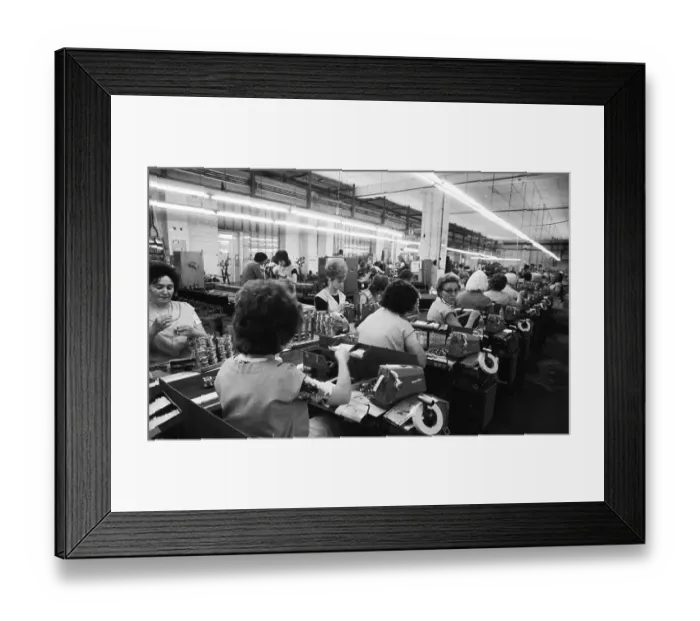 Framed Print : Women's jobs at the appliance manufacturer Krups on 24