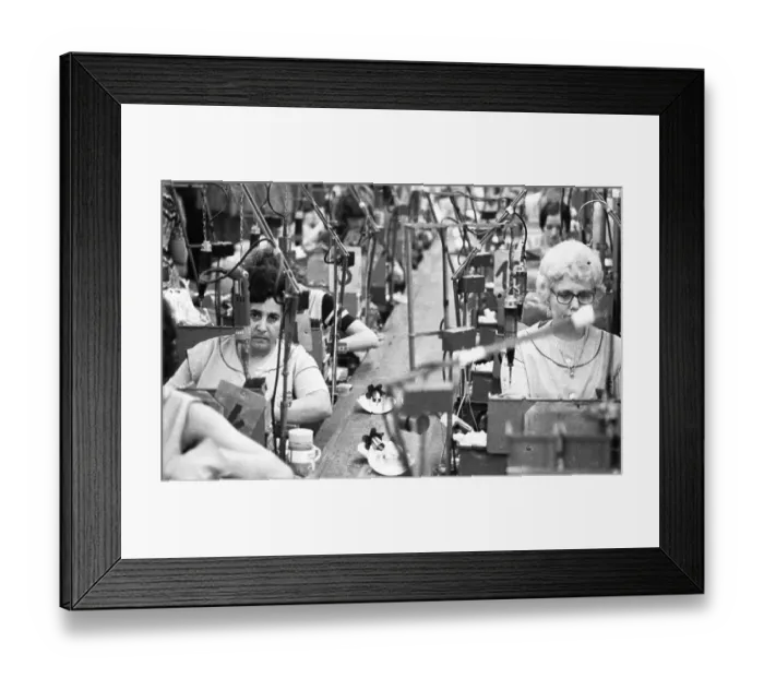 Framed Print : Women's jobs at the appliance manufacturer Krups on 24