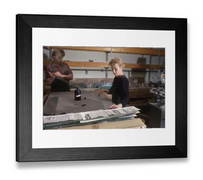 Framed Print : Female workers in the skilled trades