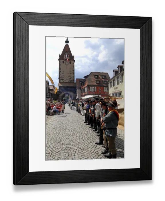 Framed Print : Parading off the guard of the Civic Guard Association at a festival in Gengenbach Framed Print : Parading off the guard of the Civic Guard Association at a festival in Gengenbach