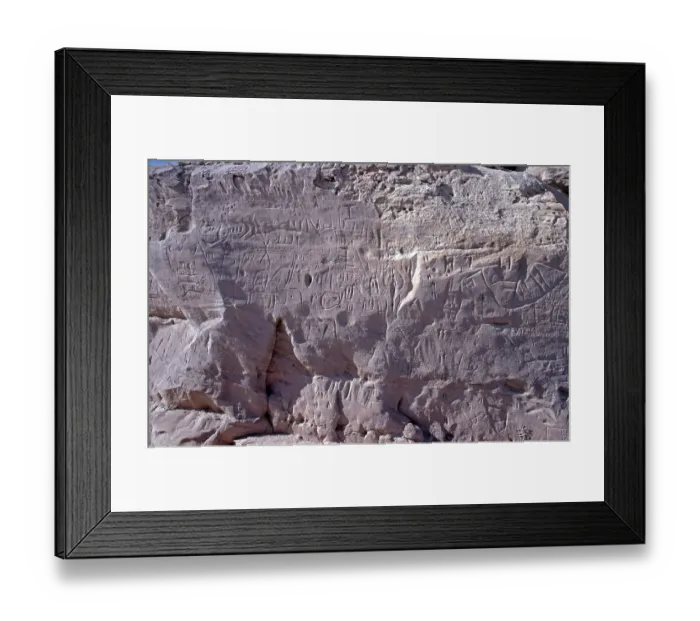 Framed Print : Prehistoric inscriptions on rocks Framed Print : Prehistoric inscriptions on rocks
