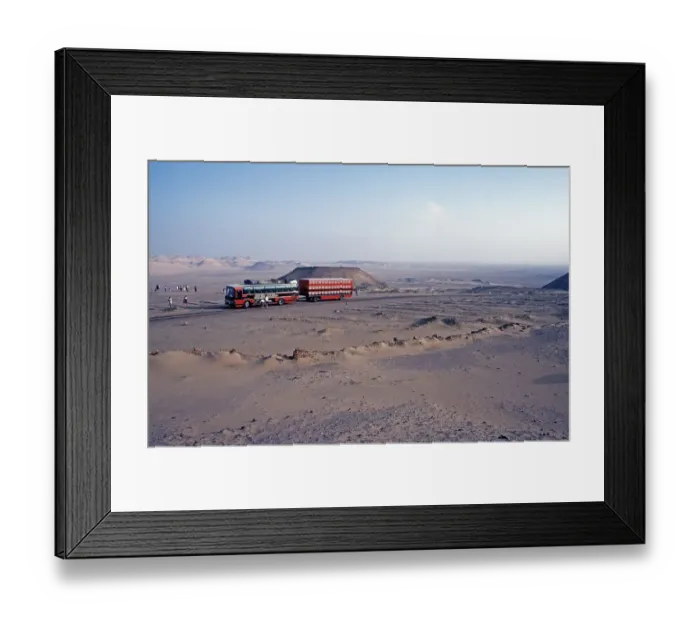 Framed Print : Rotel Tours, coach, break in the desert