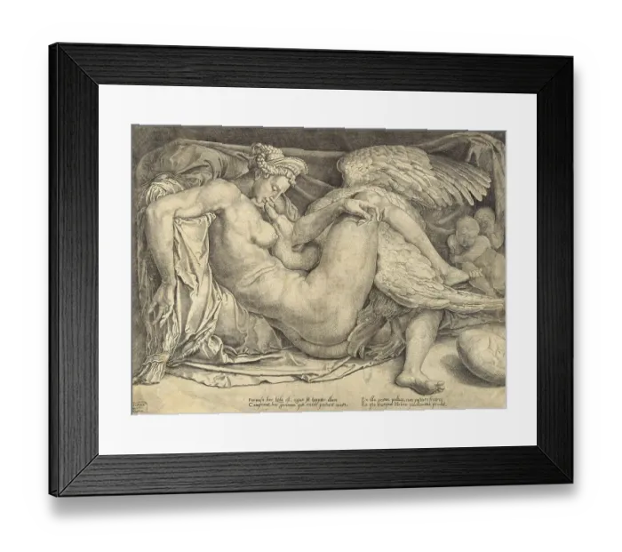 Framed Print : Leda and the Swan, Michelangelo Buonarroti