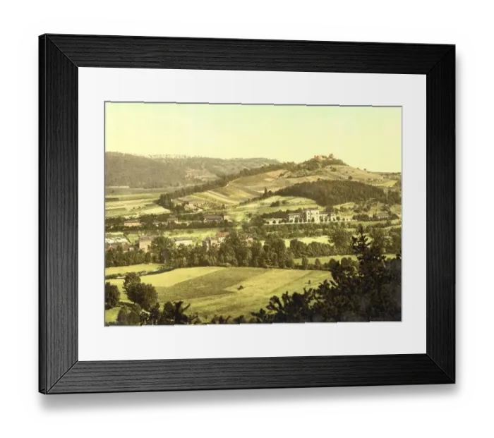 Framed Print : Bad Kissingen with railway station and ground Framed Print : Bad Kissingen with railway station and ground