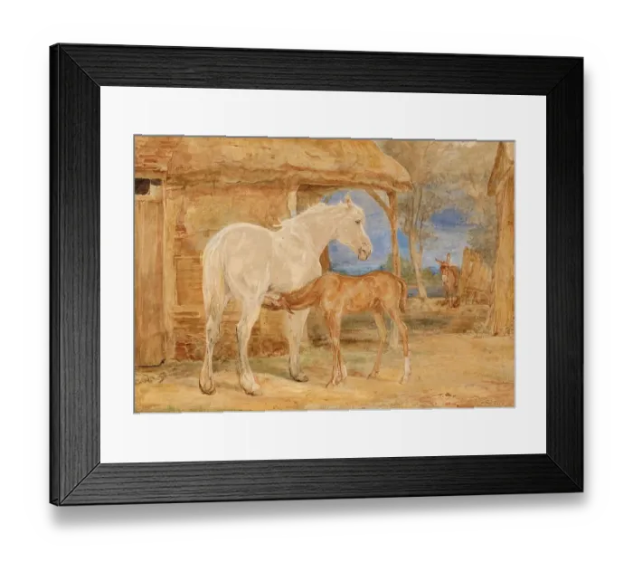 Framed Print : Grey Mare and Maroon Foal, 1846 Framed Print : Grey Mare and Maroon Foal, 1846
