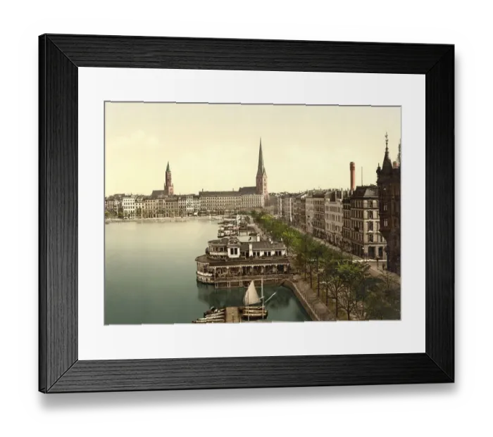 Framed Print : Alster Pavillion at the Jungfernstieg in Hambrug