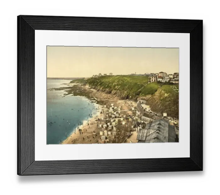 Framed Print : Densely populated beach, Granville in Normandy