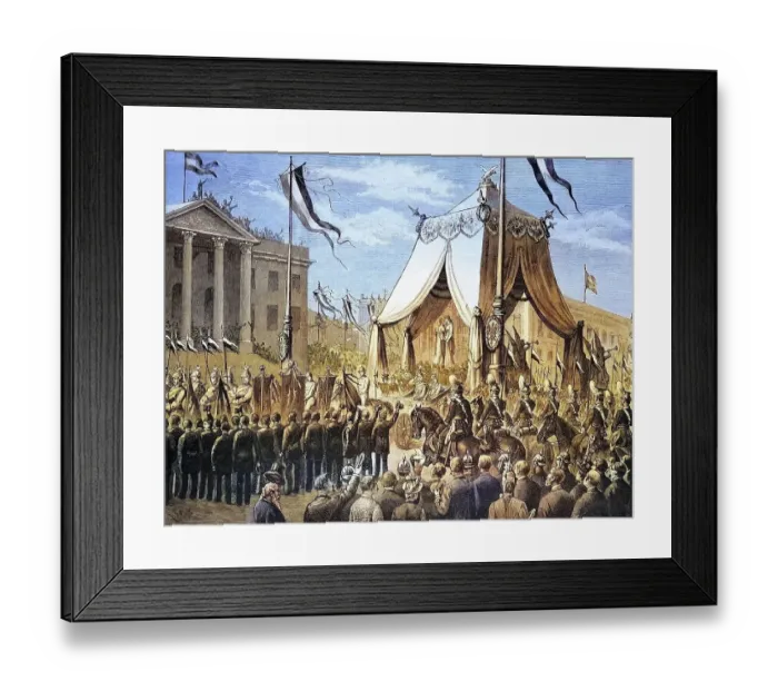 Framed Print : King Humbert's entry into Berlin to consolidate good relations with Wilhelm II