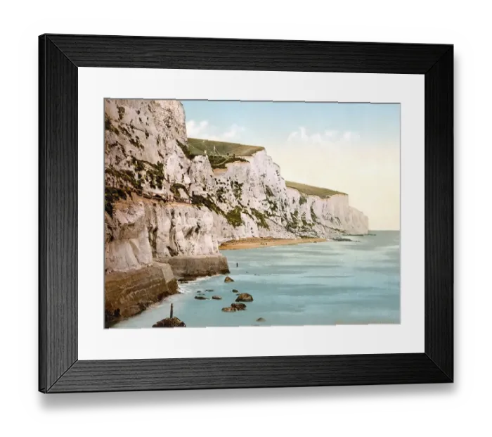 Framed Print : Shakespeare's Cliffs, White Cliffs of Dover are the region of the English coast facing the Strait of Dover