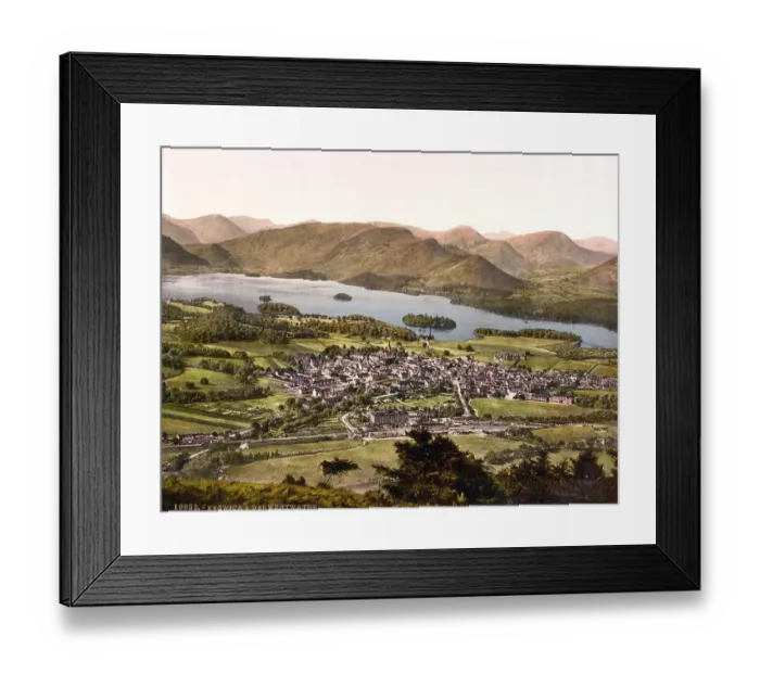 Framed Print : Derwent Water is the fourth largest lake in England and place Keswick