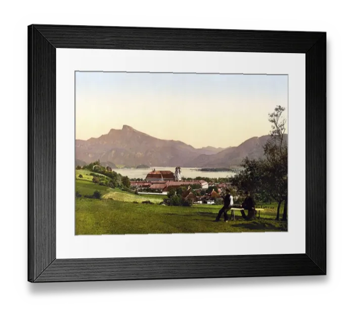 Framed Print : Mondsee and Schafberg, Austria, c Framed Print : Mondsee and Schafberg, Austria, c