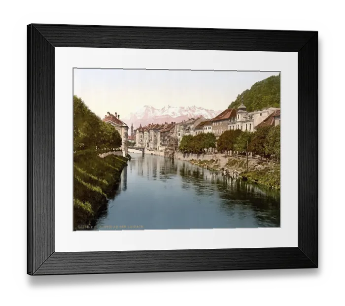 Framed Print : Ljubljana, German Laibach, river Ljubljanica