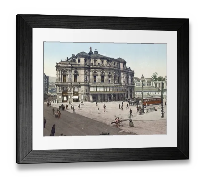 Framed Print : Bilbao. El teatro, Spain, c. 1890
