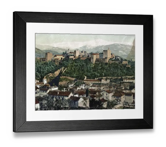 Framed Print : Granada. Vista generale de la Alhambra y Sierra Nevada Framed Print : Granada. Vista generale de la Alhambra y Sierra Nevada