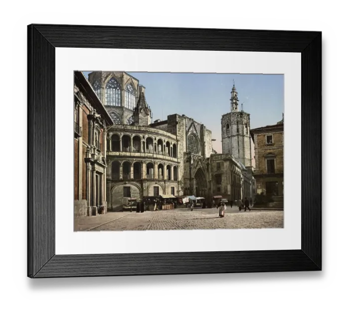 Framed Print : Plaza de la Seo, Valencia, Spain, c