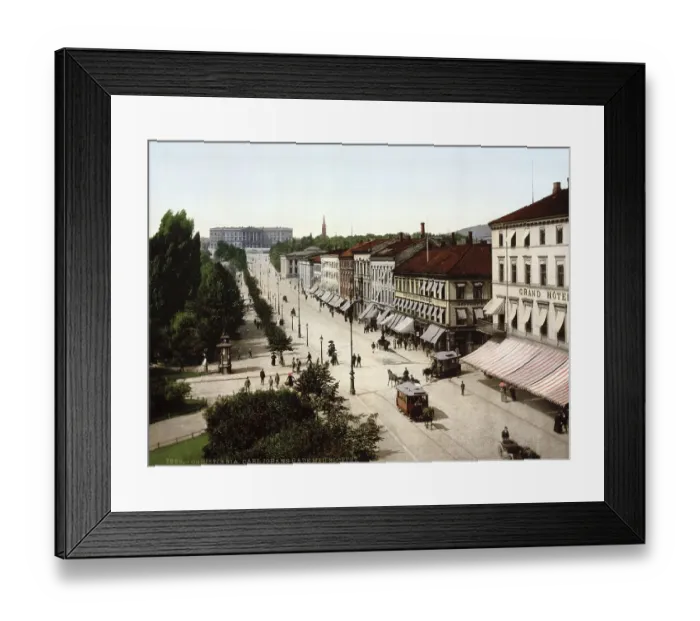 Framed Print : Carl Johans Gade with Slotted, Slottet