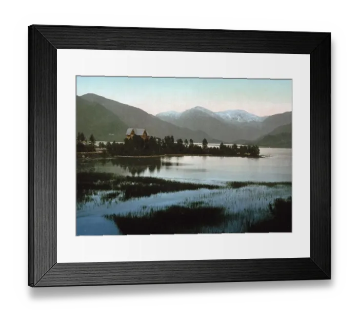 Framed Print : The Framnaes Hotel at Oppheimsvannet (Oppheim Lake)