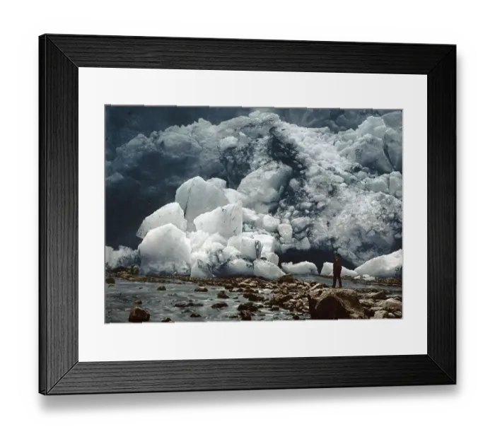 Framed Print : Loen, Kjendalskronebrae, Glacier break-off