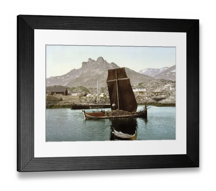 Framed Print : Print shows a Nordlandsbat ship