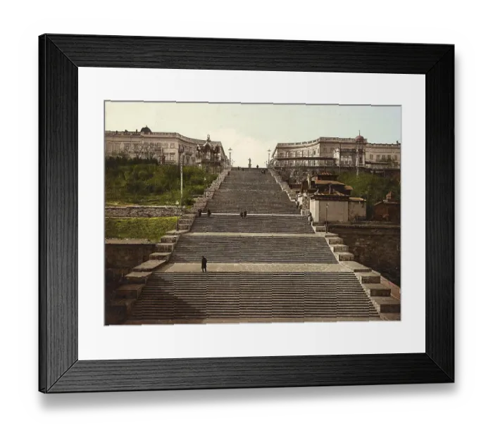 Framed Print : Potemkin Staircase Mid-19th century open staircase with 192 steps in the harbour city of Odessa
