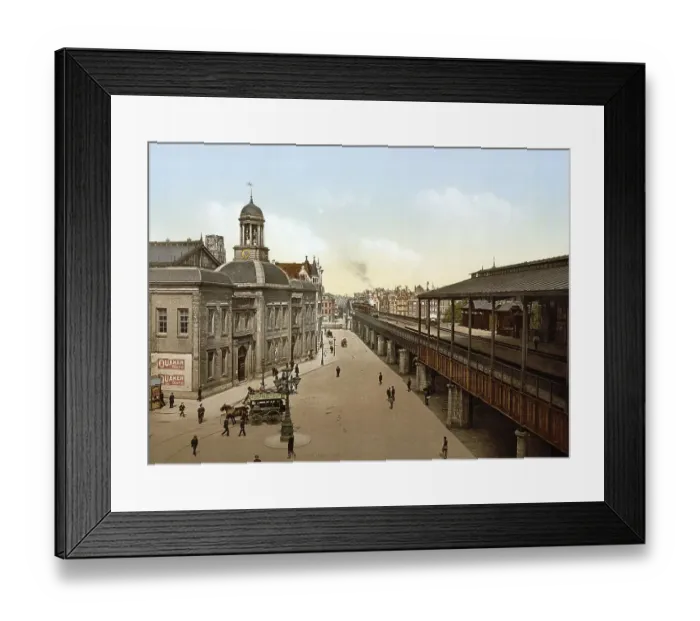 Framed Print : The Stock Exchange and the Bourse railway station