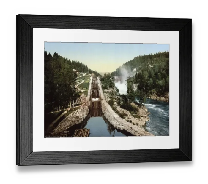 Framed Print : Vrangfoss lock on the Bandak-Nordsjo Canal