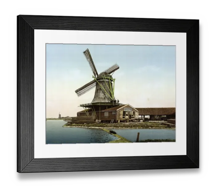 Framed Print : Windmill in Holland, around 1895 Framed Print : Windmill in Holland, around 1895