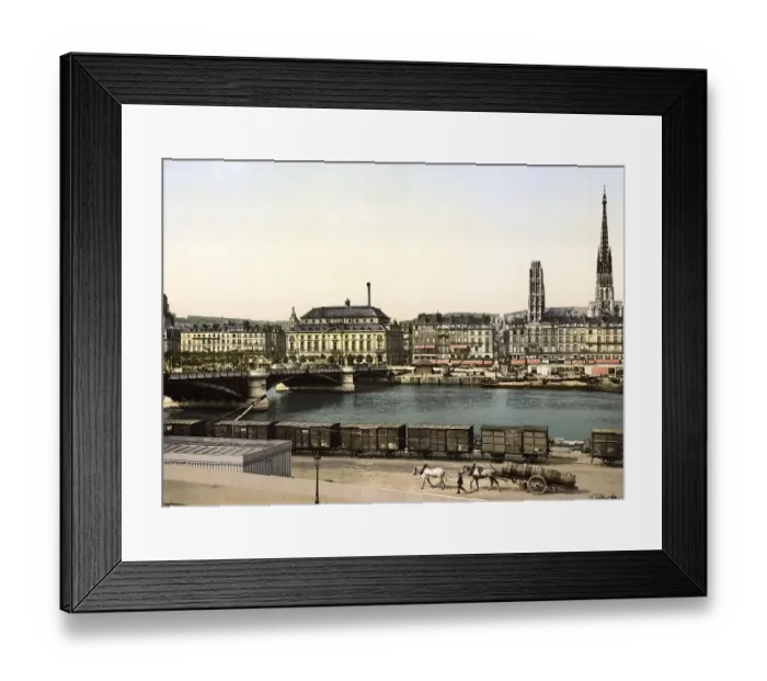 Framed Print : The Boieldieu Bridge in St Sever Framed Print : The Boieldieu Bridge in St Sever
