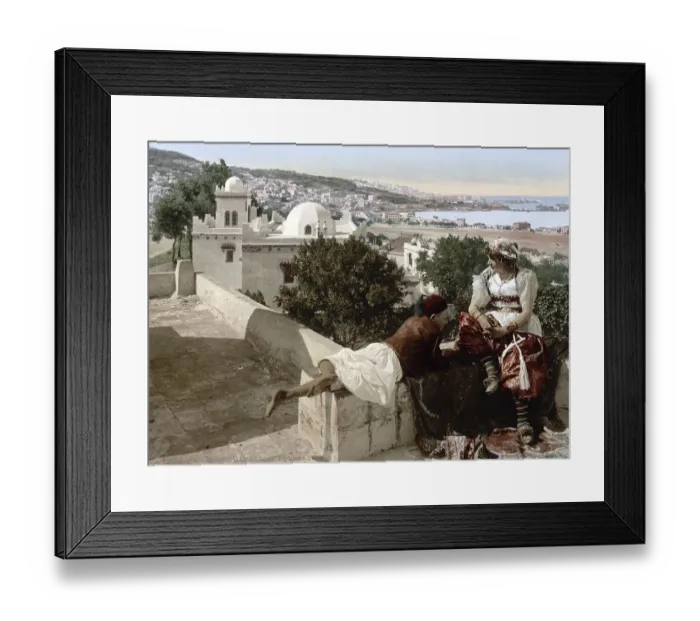 Framed Print : Moorish Woman and Child on a Terrace