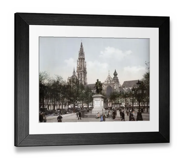 Framed Print : Place Verte and Cathedral, Antwerp Framed Print : Place Verte and Cathedral, Antwerp