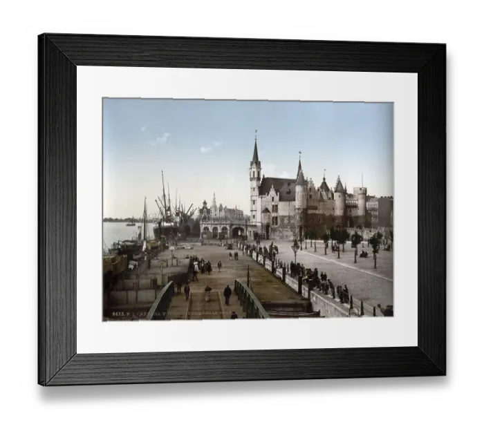 Framed Print : View of the Steen with the harbour