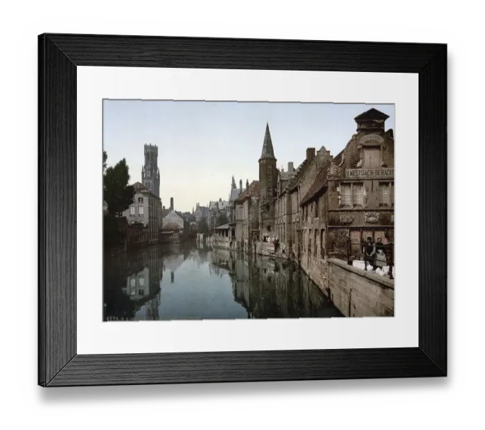 Framed Print : Canal and Belfry, Bruges, Belgium Framed Print : Canal and Belfry, Bruges, Belgium